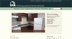 Desktop Screenshot of evansvillehousing.org